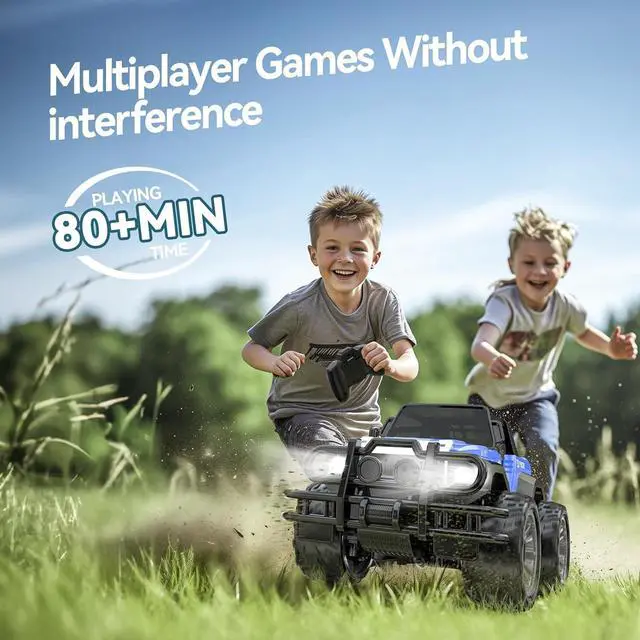 Alt view image 2 of 7 - DEERC DE42 Remote Control Car RC Racing Cars,1:18 Scale 80 Min Play 2.4Ghz LED Light Auto Mode Off Road RC Trucks with Storage Case,All Terrain SUV Cars Toys Gifts for Boys Kids Girls Teens,Blue