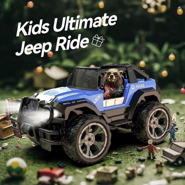 Alt view image 5 of 7 - DEERC DE42 Remote Control Car RC Racing Cars,1:18 Scale 80 Min Play 2.4Ghz LED Light Auto Mode Off Road RC Trucks with Storage Case,All Terrain SUV Cars Toys Gifts for Boys Kids Girls Teens,Blue