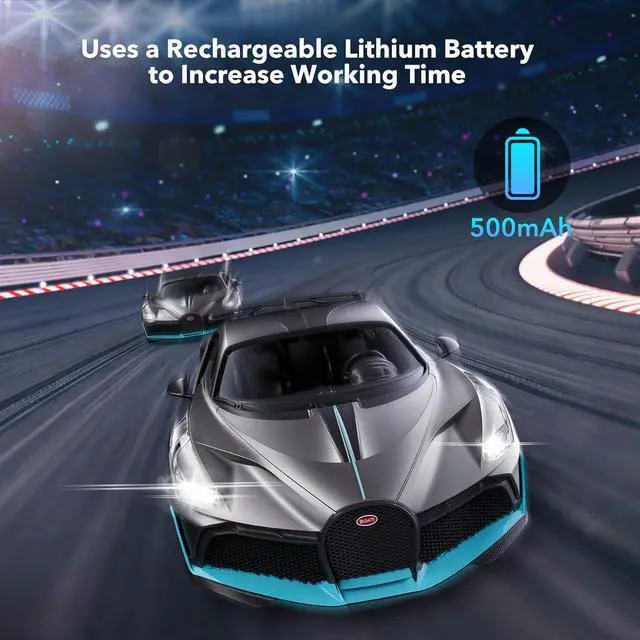 Alt view image 2 of 7 - MIEBELY Remote Control Car, Bugatti Divo 1/16 Scale Rc Cars 12Km/h, 2.4Ghz Licensed Model Car 7.4V 500mAh Toy Car Headlight for Adults Boys Girls Age 6-12 Years Birthday Ideas Gift