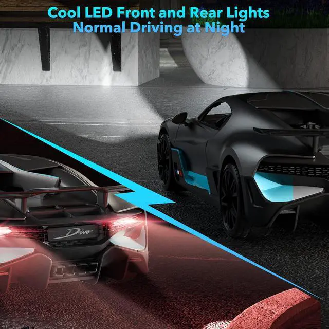 Alt view image 7 of 7 - MIEBELY Remote Control Car, Bugatti Divo 1/16 Scale Rc Cars 12Km/h, 2.4Ghz Licensed Model Car 7.4V 500mAh Toy Car Headlight for Adults Boys Girls Age 6-12 Years Birthday Ideas Gift