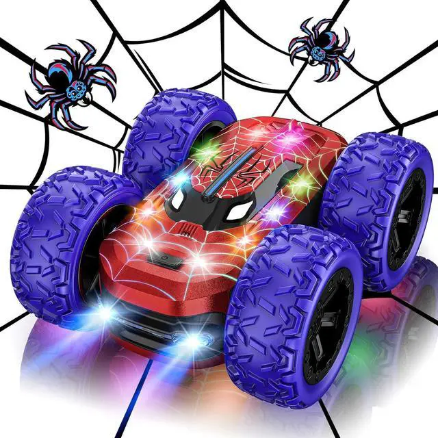 Main image of Remote Control Car for Boys, RC Cars for Kids with Colorful LED Lights, 2.4Ghz Double Sided 360° Flips 4WD Stunt Car, Rechargeable Toy Cars for Boys Girls Ages 4-6 5-7 6-8 8-12 Birthday Gift