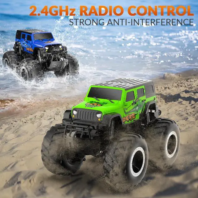 Alt view image 6 of 7 - Amphibious Remote Control Car Toys for Boys 2.4GHz 1:16 All Terrain Off-Road RC Car Waterproof RC Monster Truck Kids Pool Toys Remote Control Boat Gifts for Kids Boys
