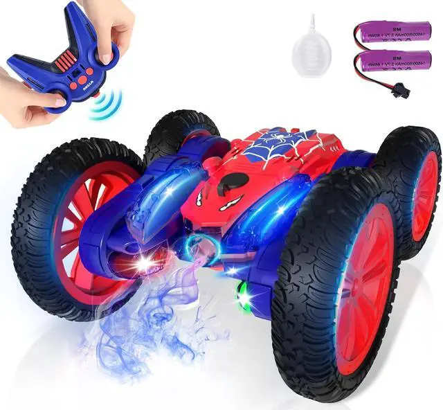 Remote Control Car, RC Stunt Car with Spray Effect LED Words