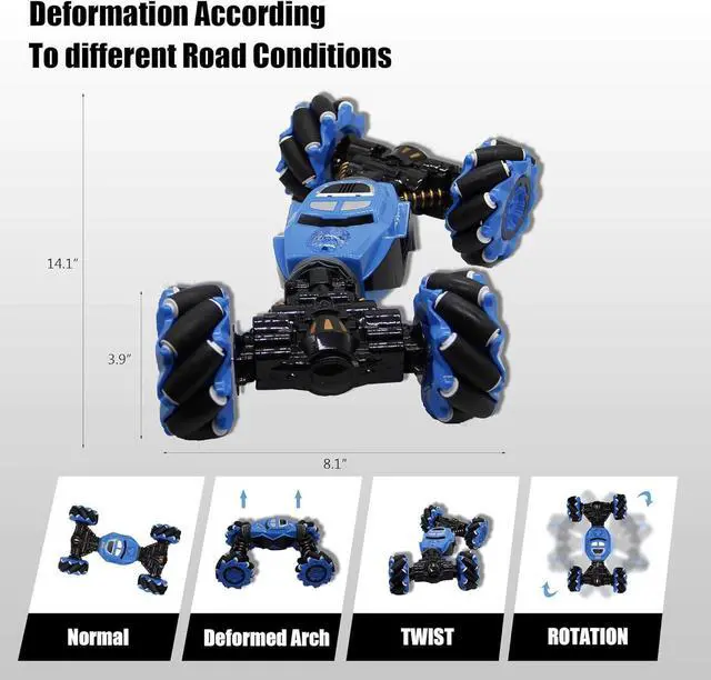Alt view image 2 of 6 - Lulu Home Remote Control Stunt Car, Hand Gesture Sensing RC Crawler, Stunt Twisting Climbing Vehicle Boy Toy Car with Four-Wheel Drive, Birthday for Kids