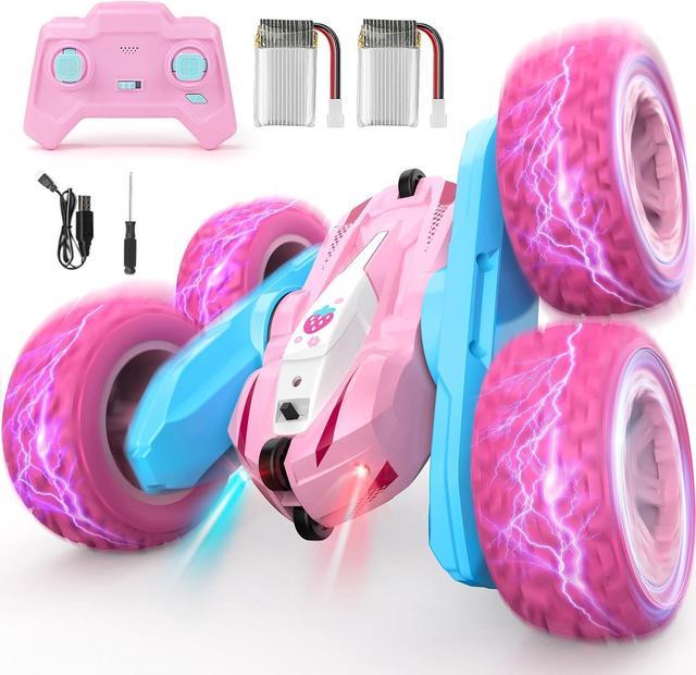 Remote Control Car Pink RC Cars for Girls Rechargeable RC Truck 2.4Ghz Double Sided 360 Rotating Stunt Car Toy with Headlights Birthday Gift for Kids Age 3 Newegg