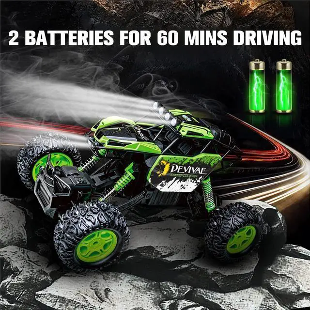 Alt view image 5 of 7 - CROBOLL 1:12 Large RC Cars for Boys with Upgraded Lifting Function, 2.4GHz 4WD Remote Control Car Toy Gifts 20km/h Monster Truck for Kids, All Terrain RC Truck for 60Min Play(Green)