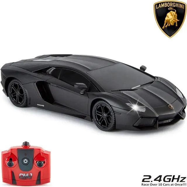 Alt view image 5 of 7 - CMJ RC Cars Lamborghini LP700-4 Remote Control RC Car Officially Licensed 1:24 Scale Working Lights 2.4Ghz. Great Kids Play Toy Auto (Black)