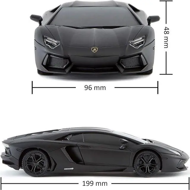 Alt view image 6 of 7 - CMJ RC Cars Lamborghini LP700-4 Remote Control RC Car Officially Licensed 1:24 Scale Working Lights 2.4Ghz. Great Kids Play Toy Auto (Black)