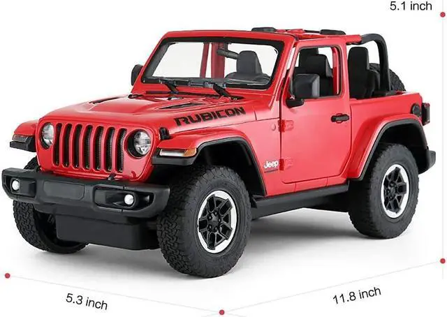 Alt view image 5 of 7 - RASTAR Off-Road Remote Control Car, 1:14 Jeep Wrangler JL RC Off-Road Racing Vehicle Toy Car for Kids Adults, Spring Suspension/Door Open, 2.4Ghz RED