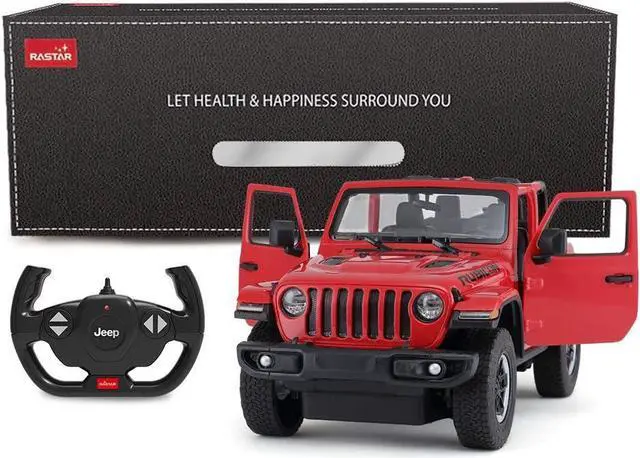 Alt view image 7 of 7 - RASTAR Off-Road Remote Control Car, 1:14 Jeep Wrangler JL RC Off-Road Racing Vehicle Toy Car for Kids Adults, Spring Suspension/Door Open, 2.4Ghz RED