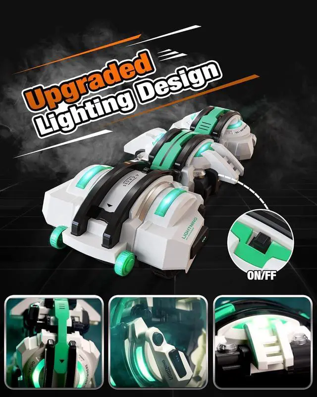 Alt view image 2 of 7 - BAZADER RC Cars with LED Lights - Remote Control Car Snake 360° Roll Toys, Birthday for Kids Age 7 8 9 10 11+ Year Old, 2 Batteries 60+min, Indoor/Outdoor Toys for 6-12 yr Teen Boys