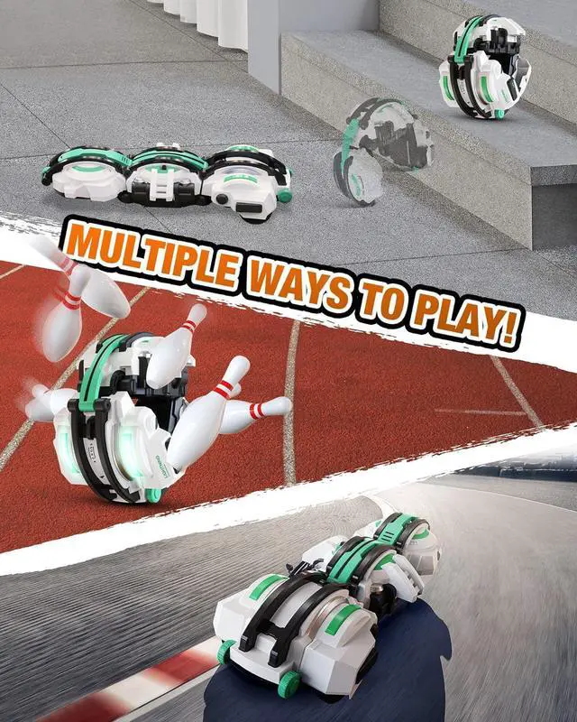 Alt view image 5 of 7 - BAZADER RC Cars with LED Lights - Remote Control Car Snake 360° Roll Toys, Birthday for Kids Age 7 8 9 10 11+ Year Old, 2 Batteries 60+min, Indoor/Outdoor Toys for 6-12 yr Teen Boys