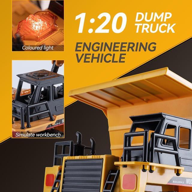 Alt view image 2 of 7 - RC Dump Vehicle Toy for Kids - Remote Control Car for 6+ Year Old Boys Girls, Kids Beginner Car Tractor Vehicle, Rechargable Engineering Self-Discharging Truck for Kids Boys Gifts