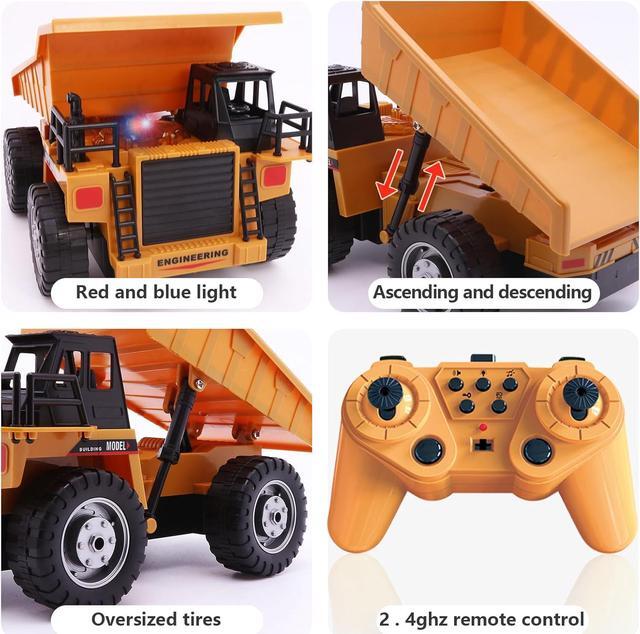 Alt view image 4 of 7 - RC Dump Vehicle Toy for Kids - Remote Control Car for 6+ Year Old Boys Girls, Kids Beginner Car Tractor Vehicle, Rechargable Engineering Self-Discharging Truck for Kids Boys Gifts