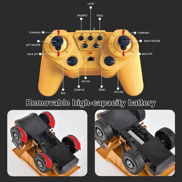 Alt view image 5 of 7 - RC Dump Vehicle Toy for Kids - Remote Control Car for 6+ Year Old Boys Girls, Kids Beginner Car Tractor Vehicle, Rechargable Engineering Self-Discharging Truck for Kids Boys Gifts