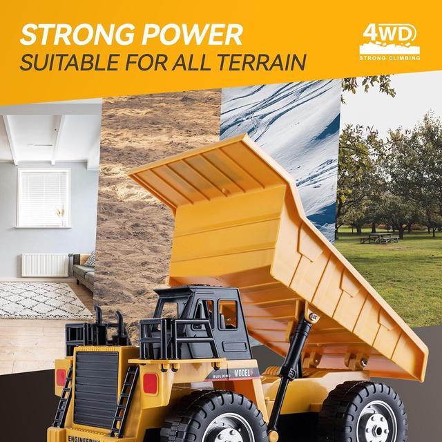 Alt view image 6 of 7 - RC Dump Vehicle Toy for Kids - Remote Control Car for 6+ Year Old Boys Girls, Kids Beginner Car Tractor Vehicle, Rechargable Engineering Self-Discharging Truck for Kids Boys Gifts