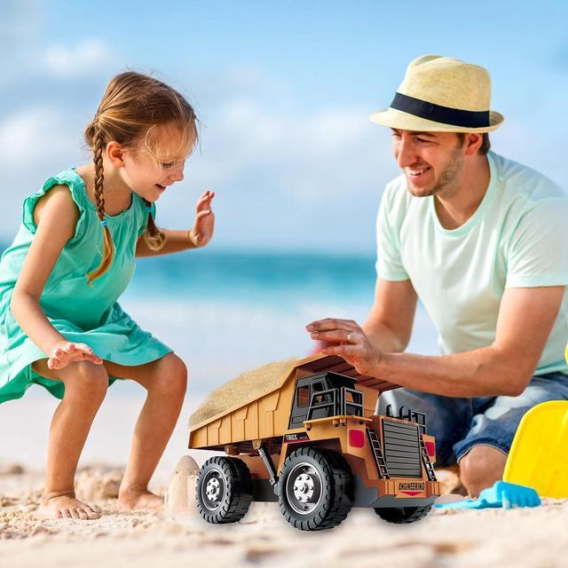 Alt view image 7 of 7 - RC Dump Vehicle Toy for Kids - Remote Control Car for 6+ Year Old Boys Girls, Kids Beginner Car Tractor Vehicle, Rechargable Engineering Self-Discharging Truck for Kids Boys Gifts