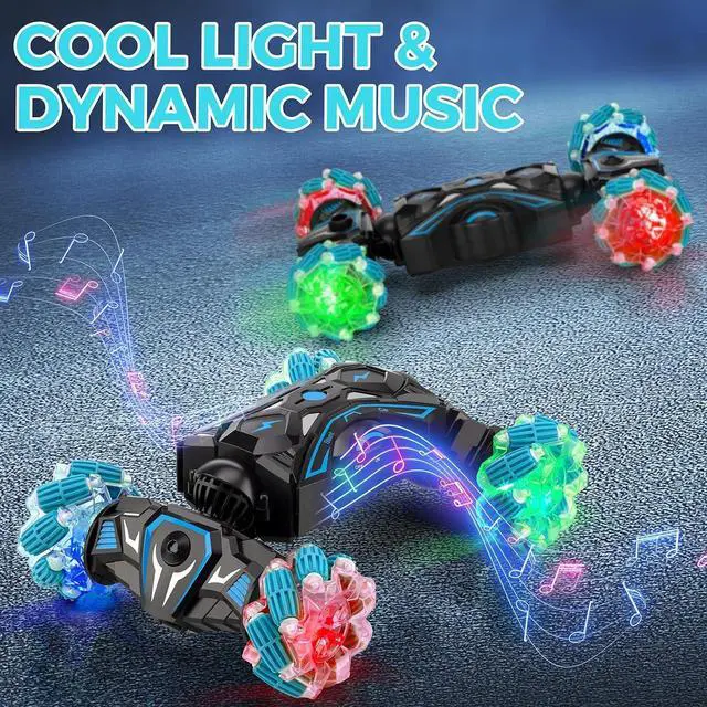 Alt view image 4 of 7 - Remote Control Car for Boys 6-12 yr, Gesture Sensing RC Stunt Car Toys for Kids, 2.4gHz 4WD Hand Controlled RC Car, 360° Rotating Transform Drift Car Birthday Gift for Kids Aged 6 7 8 9 10 11 12