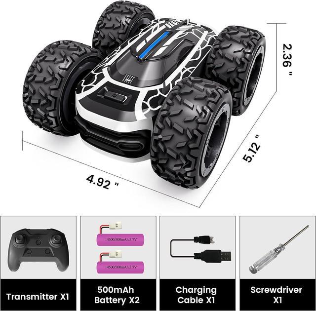Alt view image 7 of 7 - Tecnock Remote Control Car for Boys 4-7, 2.4GHz Rc Stunt Car for Kids, 360°Rotating Double Sided RC Car with Lights, Car Toy for Boys and Girls