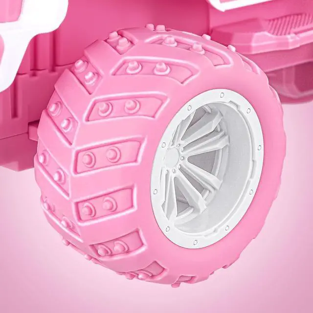 Alt view image 4 of 7 - Pink Remote Control Car for Girls, 1:16 Scale RC Jeep with LED Light & Rechargeable Batteries, 80 Min Playtime 2.4 GHZ Pink Truck Toy, Car Toys Gifts for Girls