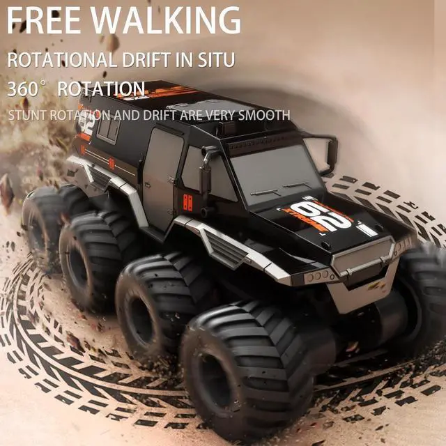 Alt view image 3 of 6 - Amphibious RC Truck 1: 12 8WD, 2.4G Off Road Waterproof Large Remote Control Car for Boys, All Terrain RC Car Toys for 7 8 9 10 11 12 Year Old Boys/Girls 4+, Gift Birthday Christmas -Black