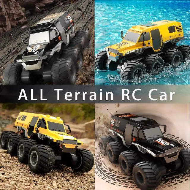 Alt view image 5 of 6 - Amphibious RC Truck 1: 12 8WD, 2.4G Off Road Waterproof Large Remote Control Car for Boys, All Terrain RC Car Toys for 7 8 9 10 11 12 Year Old Boys/Girls 4+, Gift Birthday Christmas -Black