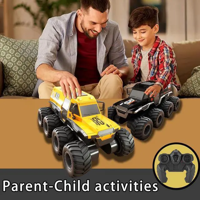 Alt view image 6 of 6 - Amphibious RC Truck 1: 12 8WD, 2.4G Off Road Waterproof Large Remote Control Car for Boys, All Terrain RC Car Toys for 7 8 9 10 11 12 Year Old Boys/Girls 4+, Gift Birthday Christmas -Black