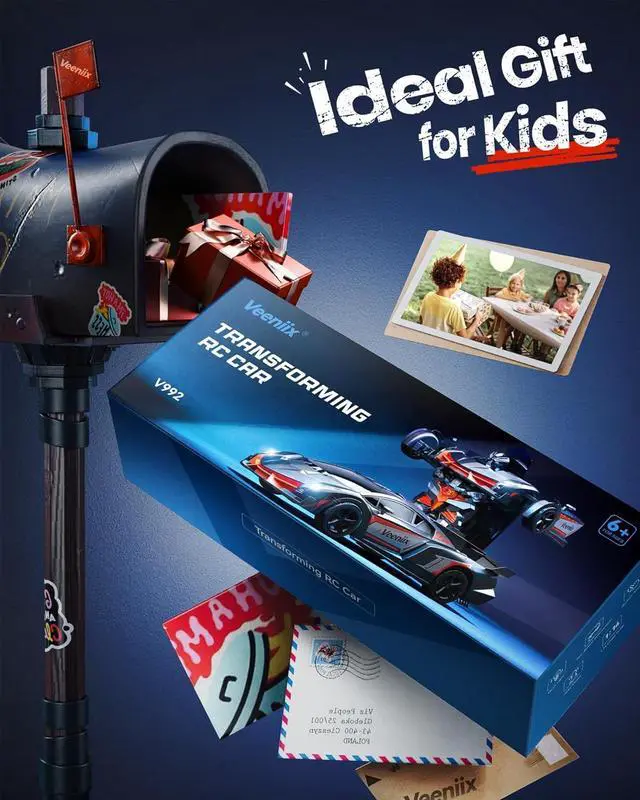 Alt view image 7 of 7 - V992 Transform Remote Control Car,Transform Robot RC Cars,1:14 Scale,2-in-1 Robot Toy Car with Sound & Light Effects,Gesture Sensing,Automatic Deformation,Birthday Gift Toys for Boys and Girls