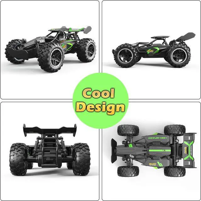 Alt view image 2 of 6 - DoDoMagxanadu Remote Control RC Cars, 1:18 2WD Monster RC Truck High Speed Racing Car, Easter Basket Stuffers Toy Cars for Boys and Girls Gifts for Kids(Black Green)