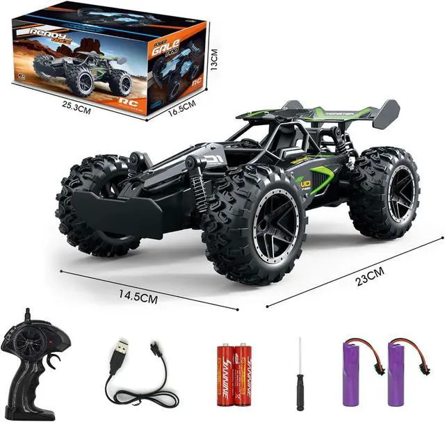 Alt view image 6 of 6 - DoDoMagxanadu Remote Control RC Cars, 1:18 2WD Monster RC Truck High Speed Racing Car, Easter Basket Stuffers Toy Cars for Boys and Girls Gifts for Kids(Black Green)