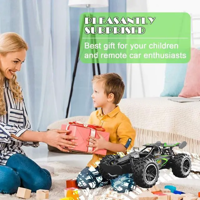 Alt view image 5 of 6 - DoDoMagxanadu Remote Control RC Cars, 1:18 2WD Monster RC Truck High Speed Racing Car, Easter Basket Stuffers Toy Cars for Boys and Girls Gifts for Kids(Black Green)
