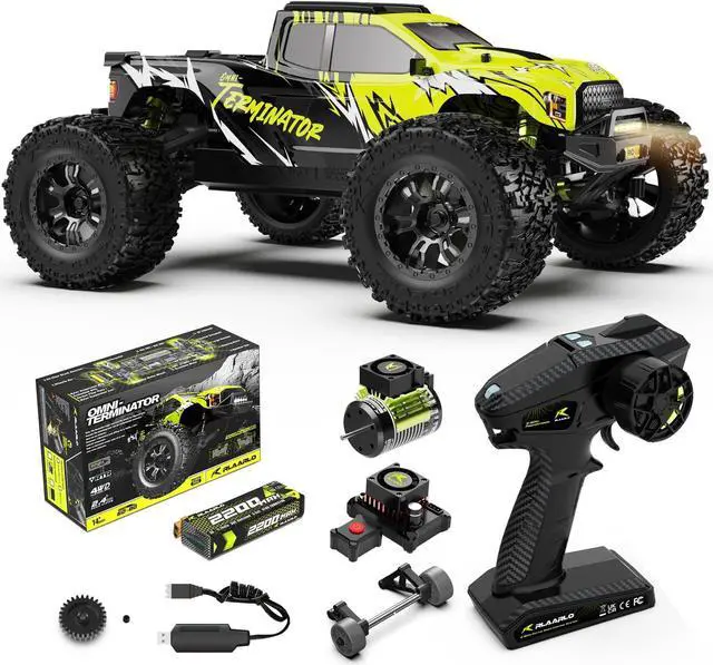 Main image of AMORIL 1/10 RTR Brushless Fast RC Cars for Adults,Max 50mph Hobby Electric Off-Road Monster Truck,Waterproof High Speed RC Car 4WD Remote Control Car with 3S Lipo,Green