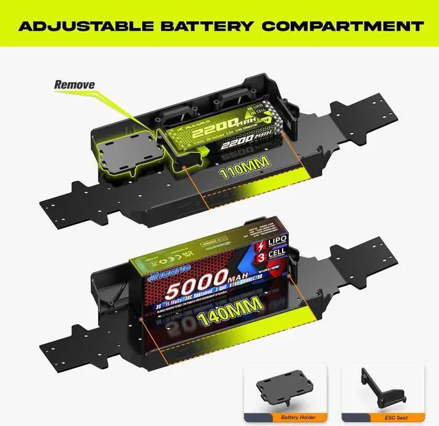 Alt view image 4 of 7 - AMORIL 1/10 RTR Brushless Fast RC Cars for Adults,Max 50mph Hobby Electric Off-Road Monster Truck,Waterproof High Speed RC Car 4WD Remote Control Car with 3S Lipo,Green