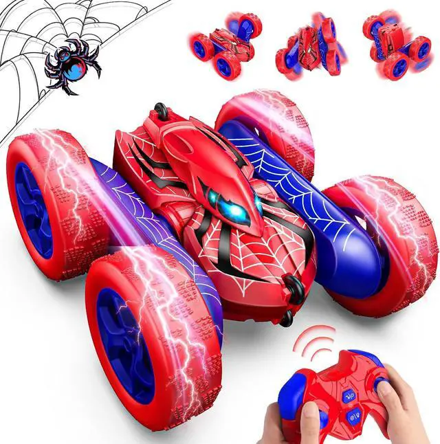 Main image of Spider Remote Control Car,RC Cars for 4-12 Year Old Boy Double Sided 360°Flip 4WD Rechargeable Drift RC Race Car Toys for 4 5 6 7 8 9 10 11 12 Year Old Boys Girls