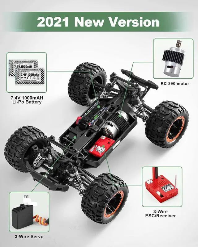 Alt view image 4 of 5 - HAIBOXING RC Cars 16889, 1:16 Remote Control Car for Adults, High-Speed 36km/h RC Trucks RTR RC Crawler 2.4G All Terrain Waterproof Off-Road Vehicle with 2 Batteries Gifts Toys for Kids, Boys 8+