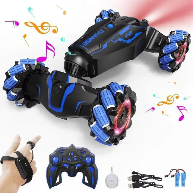 Main image of Upgraded Hand Gesture Sensing RC Stunt Car with Lights Music, Spray Fog Steam Gesture RC Car Remote Controll Transformed Vehicle 360° Spins All Terrains Monster Truck for Boys Kids