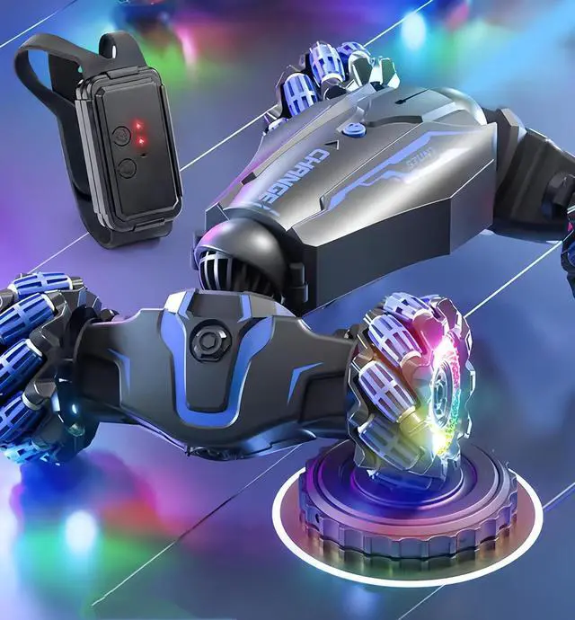 Alt view image 3 of 6 - Upgraded Hand Gesture Sensing RC Stunt Car with Lights Music, Spray Fog Steam Gesture RC Car Remote Controll Transformed Vehicle 360° Spins All Terrains Monster Truck for Boys Kids