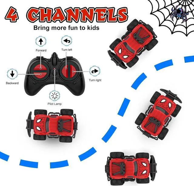 Alt view image 5 of 7 - Remote Control Car for Boys 4-7, 1:43 Scale Mini RC Cars for Kids 3-5, RC Truck Christmas Birthday Gift for Toddlers 3 4 5 6 7 8 Year Old Boys (Red)