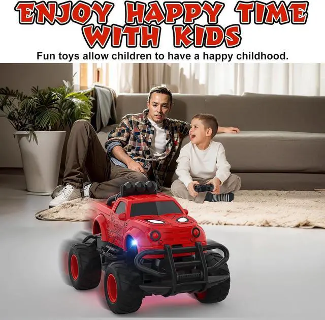 Alt view image 6 of 7 - Remote Control Car for Boys 4-7, 1:43 Scale Mini RC Cars for Kids 3-5, RC Truck Christmas Birthday Gift for Toddlers 3 4 5 6 7 8 Year Old Boys (Red)