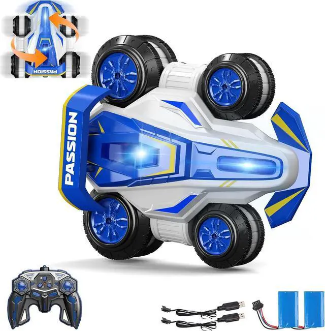 Alt view image 7 of 7 - Upgraded Remote Control Car 360° Spins RC Car 2- in-1 Anti-Gravity RC Racer Wheelie Drift Stunt Car with Lights&Music Birthday Gifts Toys for 6 7 8 9 10 11 12 Year Old Boys