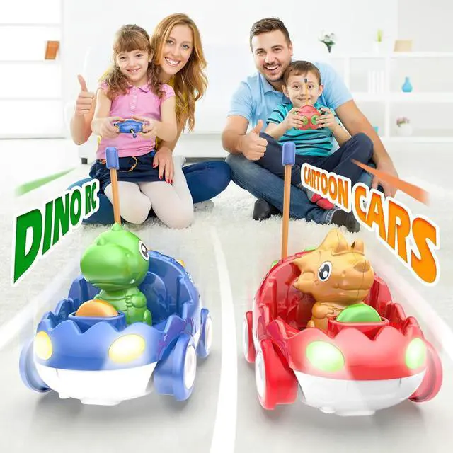 Alt view image 2 of 6 - Yeaye Toddler Remote Control Car, 2 Pack RC Cars for Toddlers 18 Months, Toddler Toys for Kids Age 2 3 4 5 Years Old, Birthday Gift for Boys Girls Age 2-4 Years Old(Blue Red)