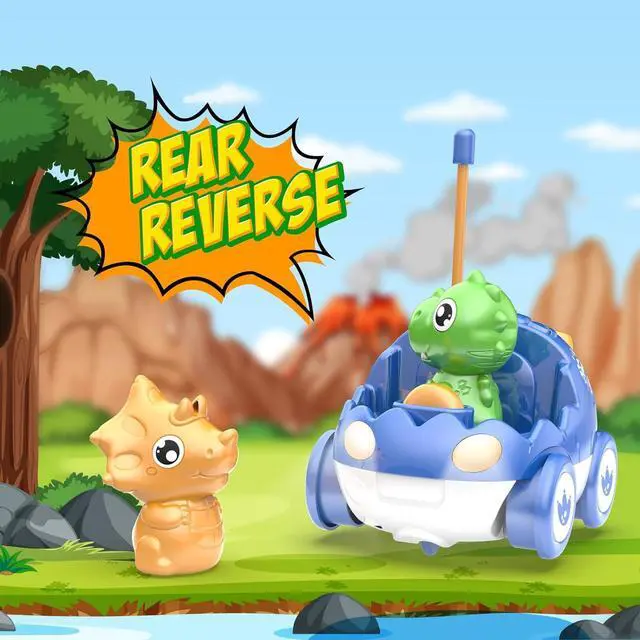 Alt view image 4 of 6 - Yeaye Toddler Remote Control Car, 2 Pack RC Cars for Toddlers 18 Months, Toddler Toys for Kids Age 2 3 4 5 Years Old, Birthday Gift for Boys Girls Age 2-4 Years Old(Blue Red)