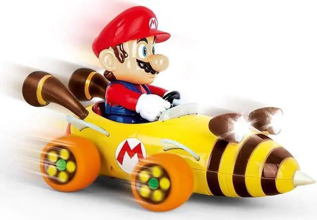 Alt view image 2 of 7 - Carrera 181064 RC Official Licensed Mario Kart Bumble V Mario 1:18 Scale 2.4 GHz Remote Radio Control Car with Rechargeable LiFePO4 Battery - Kids Toys Boys/Girls