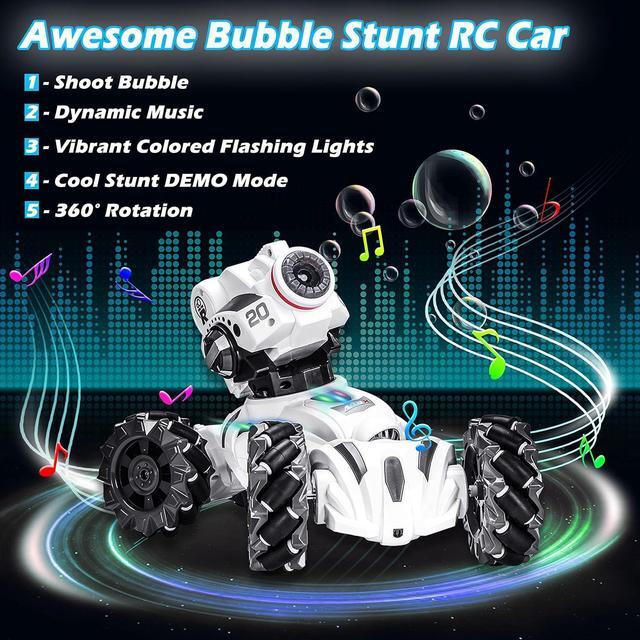 Alt view image 6 of 7 - 4 Head RC Tank Cars That Shoots Nerf Bullets, Bubble, Spray, Nerf Tank Remote Control Car for Boys 6 7 8 9 10 11 12 Year Old, RC Stunt Car Chase Light Control, LED Light, Music, Kids Toy Gift