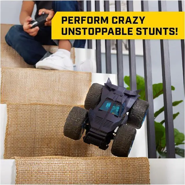 Alt view image 3 of 7 - DC Comics, Batman Stunt Force Batmobile, Indoor Remote Control Car, Turbo Boost & Crazy Stunts, Collectible Super Hero Kids Toys for Boys and Girls 4+