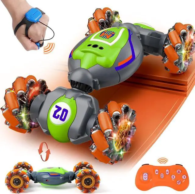 Main image of Gesture Sensing RC Stunt Car for Boys 6-12 Year Old, 4WD Remote Control Car Toys with Lights Music, Best Birthday Gifts for Kids, 2.4Ghz Hand Control Drift Car