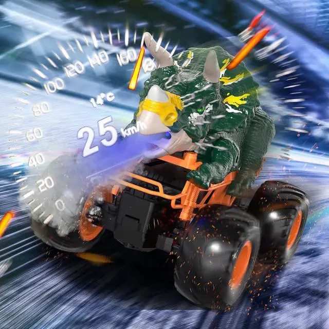 Alt view image 3 of 6 - Bennol Remote Control Dinosaur Car for Boys Kids, 2.4Ghz RC Dinosaur Truck Toys for Toddlers, Electric Hobby RC Car Toys with Light & Sound Spray for 3 4 5 6 7 8 Year olds Kids Boys Girls