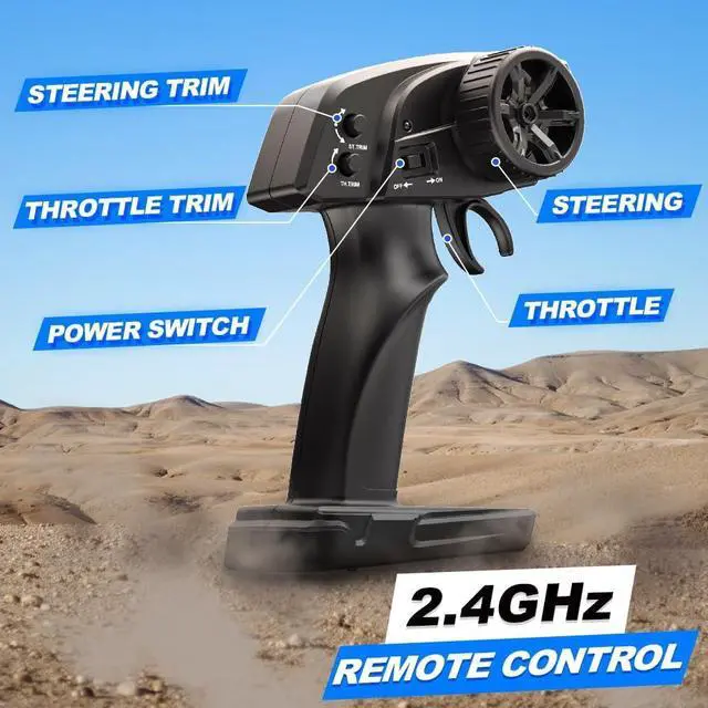 Alt view image 7 of 7 - 1:16 Scale RC Cars for Adult, Remote Control Car Fast 40KPH Hobby RC Cars for Boys Age 8+, 4x4 All Terrain Off-Road RC Truck for Kids with 2.4 GHz Remote Control 2 Rechargeable Batteries