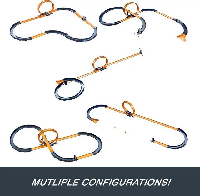 Alt view image 4 of 6 - Hot Wheels Toy Car RC Track Set with 1:64 Scale Remote-Control Vehicle & 30+ Pieces of Race Track to Create Multiple Configurations
