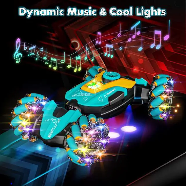 Alt view image 4 of 7 - Gesture Sensing RC Stunt Car Remote Control Car 4WD,360° Rotating,2.4Ghz RC Cars Twist Car with Light & Music Car Toys for Kids Boys Age 4 5 6 7 8 9 10 11 12 Years Old